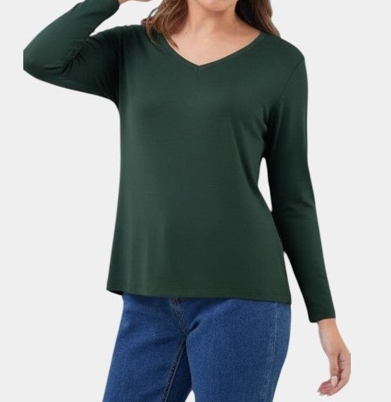 Manga Larga de Mujer Cuello V