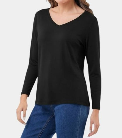 Manga Larga de Mujer Cuello V