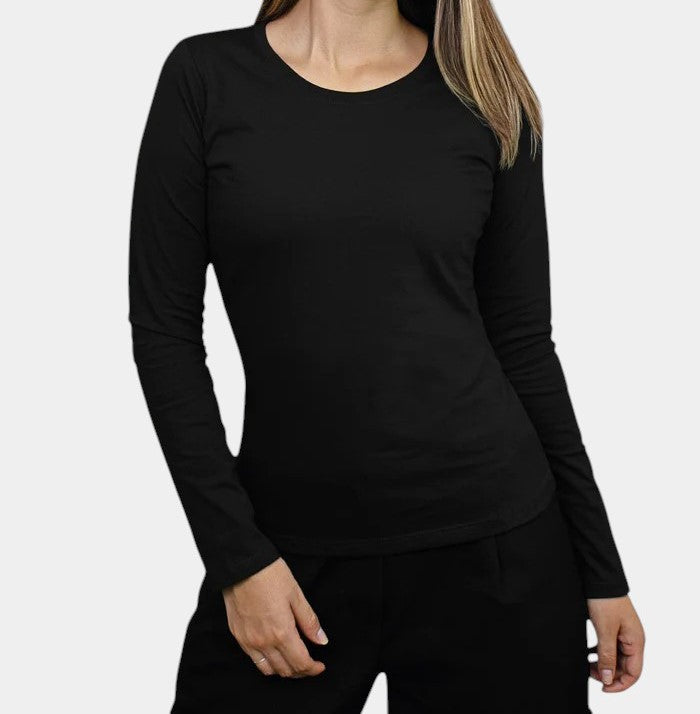 Manga Larga de Mujer Cuello Rendondo