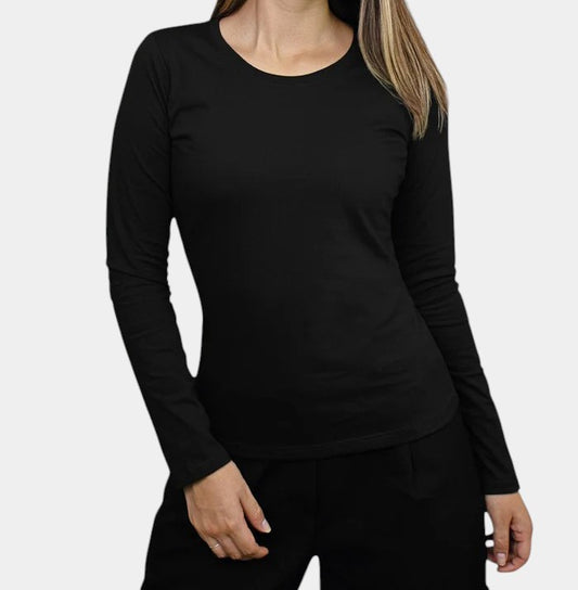 Manga Larga de Mujer Cuello Rendondo