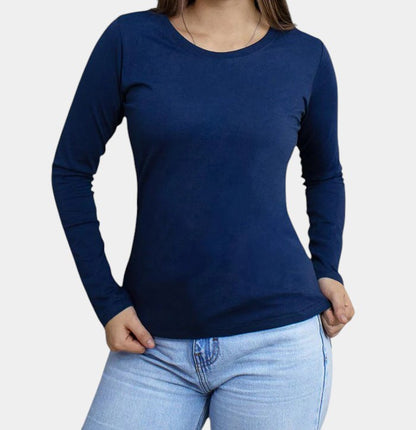 Manga Larga de Mujer Cuello Rendondo