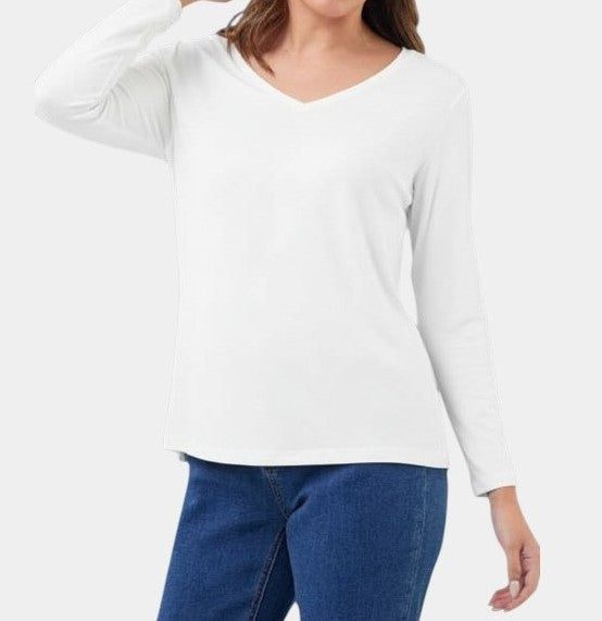 Manga Larga de Mujer Cuello V