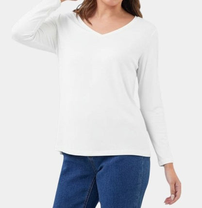 Manga Larga de Mujer Cuello V