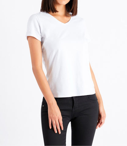 Polo de Mujer Cuello V Manga Corta