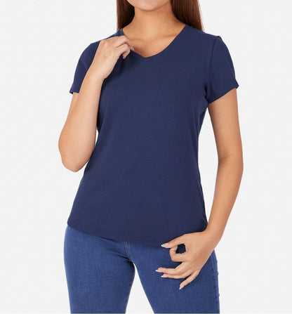 Polo de Mujer Cuello V Manga Corta