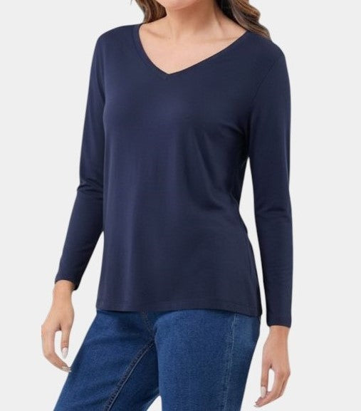 Manga Larga de Mujer Cuello V