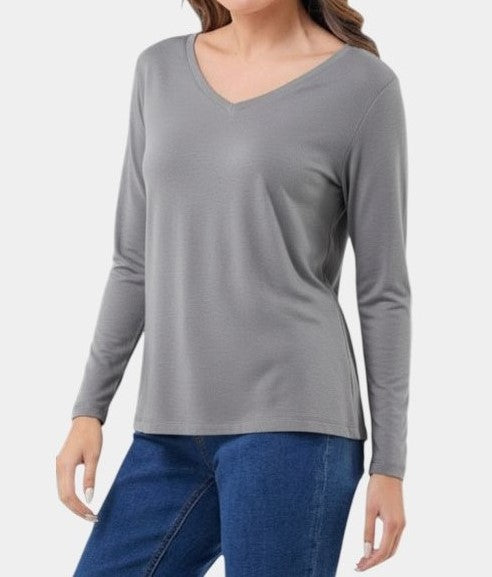 Manga Larga de Mujer Cuello V