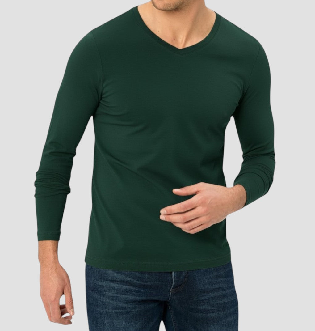Manga Larga de Hombre Cuello V